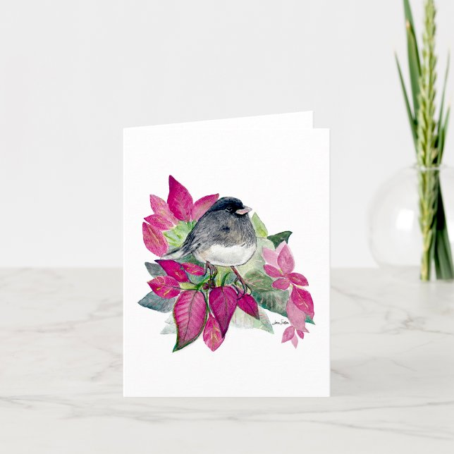 Tarjeta de nota Junco Beautiful Watercolor (Beautiful Dark Eyed Junco Watercolor Colored Pencil Blank Note Cards from Jenn Steffen Art
)