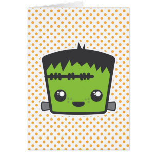Tarjeta de nota Kawaii Frankenstein