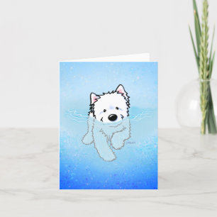 Tarjeta de nota kiniArt Swimming Westie