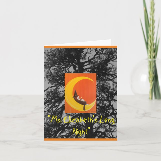 Tarjeta de nota "La señorita Elizabeth's Long Nigh (Anverso)