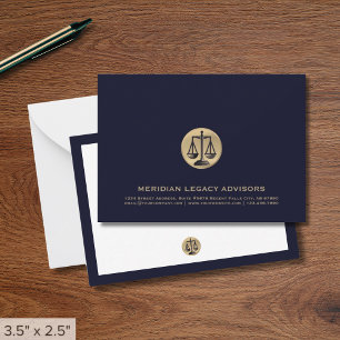 Tarjeta de nota legal de la escala de Justicia de 