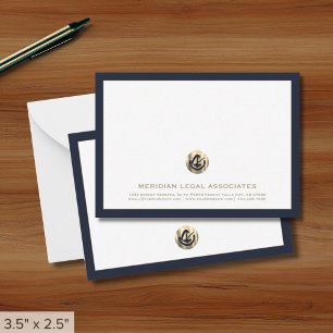 Tarjeta de nota legal de Navy Gold Justice