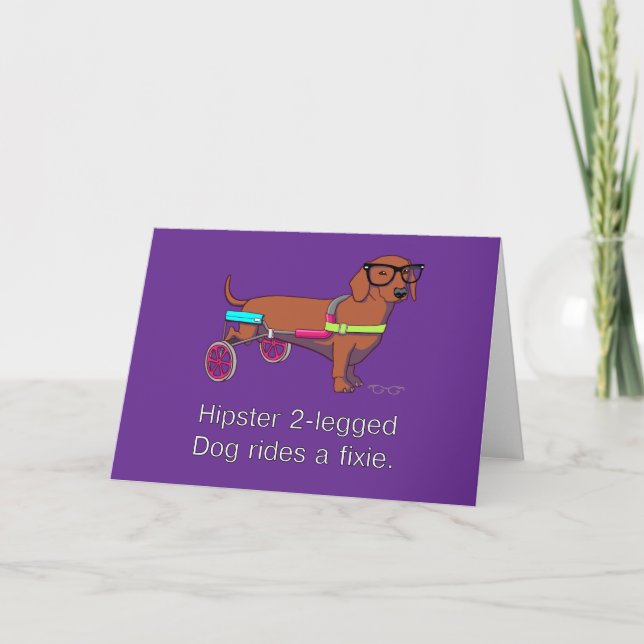 Tarjeta de nota legged del perro del inconformista (Anverso)