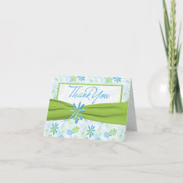Tarjeta de nota Lime Green and Blue Floral