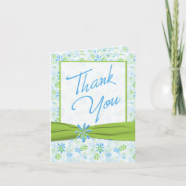 Tarjeta de nota Lime Green and Blue Floral