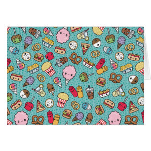 Tarjeta de nota linda de Junk Food