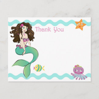 Tarjeta de nota linda de little mermaid 2