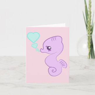 Tarjeta de nota linda del Seahorse del bebé