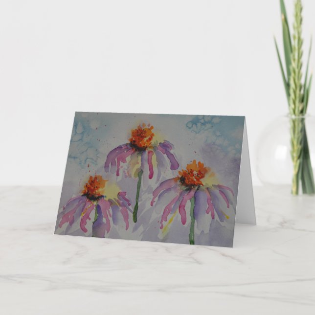Tarjeta de nota loca de la flor del cono (Anverso)