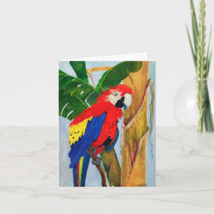 Tarjeta de nota - Loro tropical