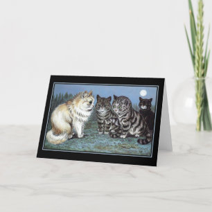 Tarjeta de nota Louis Wain Cat con Hurt Paw