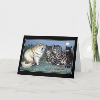 Tarjeta de nota Louis Wain Cat con Hurt Paw