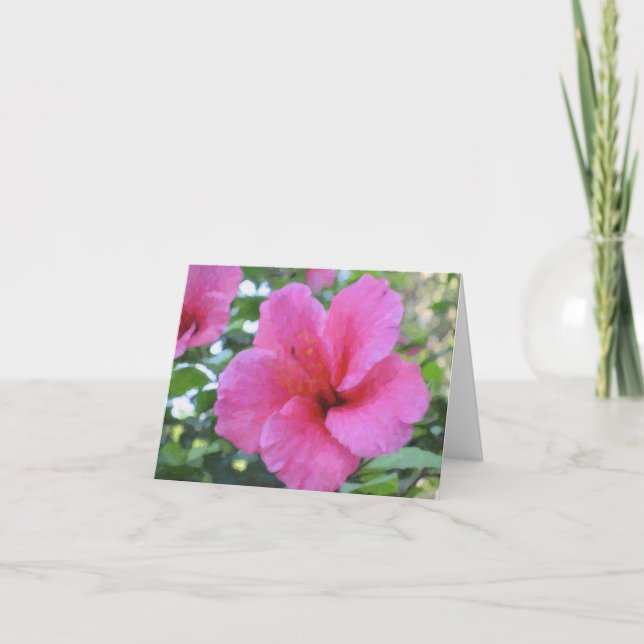 Tarjeta de nota Magenta Hibiscus (Anverso)