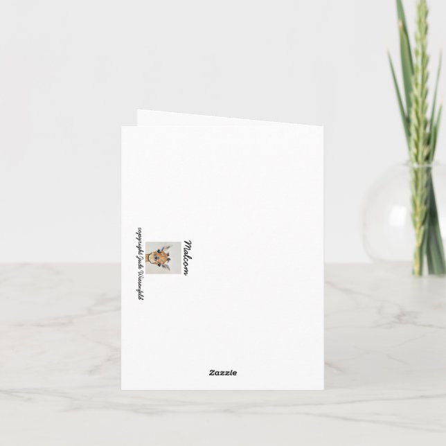 Tarjeta de nota malcom con interior en blanco para (Reverso)