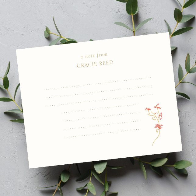 Tarjeta de nota manuscrita de moda Boda floral con (Subido por el creador)