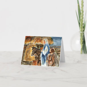 Tarjeta de nota Mary & Joseph en blanco dentro de 