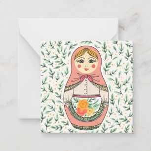 Tarjeta de nota Matreshka