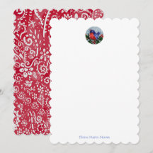 Tarjeta de nota MCM Bird  paisley