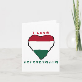 Tarjeta de nota Me encanta Keresztanya