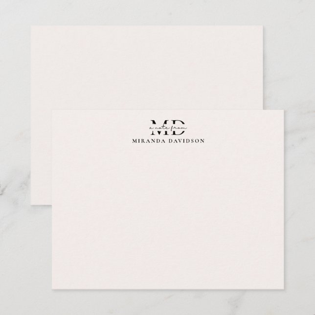 Tarjeta de nota mínima de monograma (Anverso / Reverso)