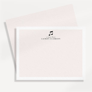 Tarjeta de nota minimalista de nota musical negra
