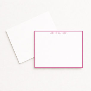 Tarjeta de nota moderna con borde rosa fucsia
