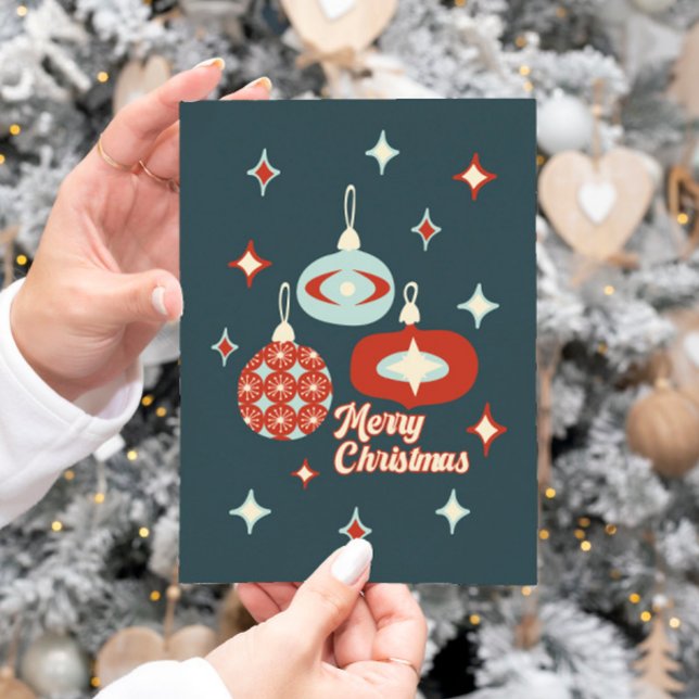 Tarjeta de nota moderna de Feliz Navidad de mediad (Subido por el creador)