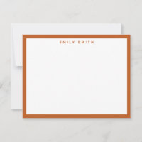 Tarjeta de nota moderna simple Naranja quemado
