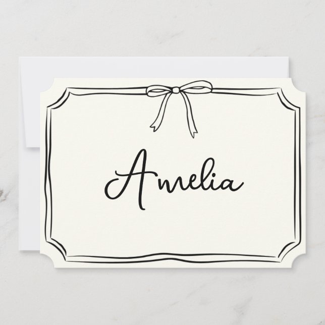 Tarjeta de nota moderna y chic con nombre personal (Anverso)