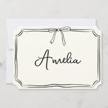 Tarjeta de nota moderna y chic con nombre personal