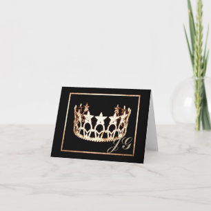 Tarjeta de nota Monograma de Miss USA Crown Person