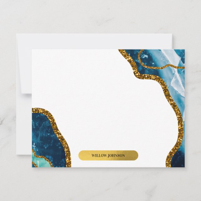 Tarjeta de nota monograma del Purpurina de Geode a (Anverso)
