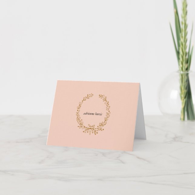 Tarjeta de nota monogramada - Oro (Anverso)