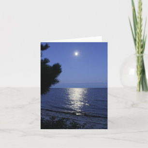 Tarjeta de nota Moon Rising Over Ocean
