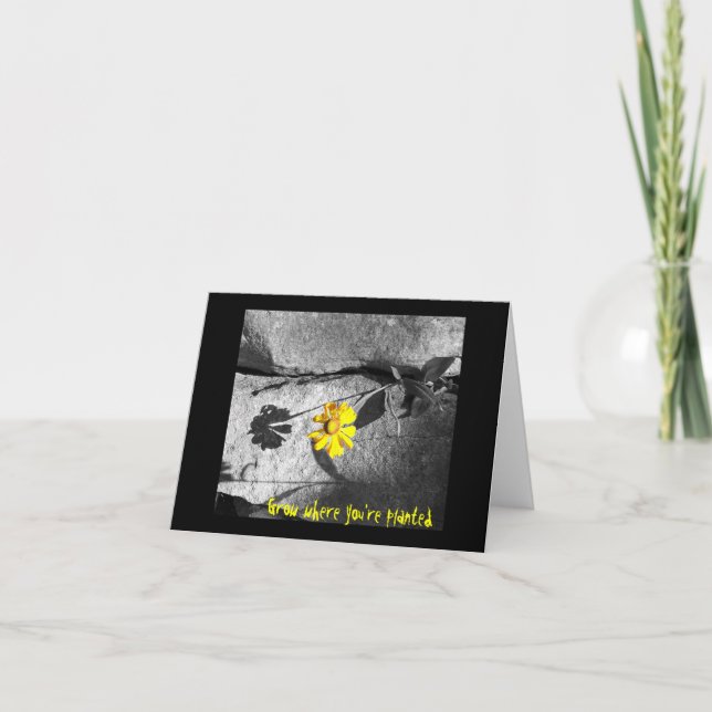 Tarjeta de nota motivacional "Crecer donde estás p (Anverso)