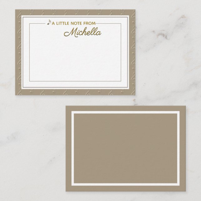 Tarjeta de nota musical con tintorería Grabado en  (Anverso / Reverso)