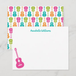 Tarjeta de nota musical de guitarra colorida