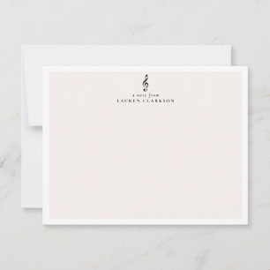 Tarjeta de nota musical Elegante Treble Clef