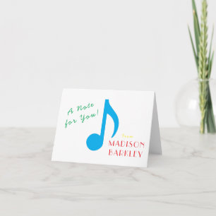 Tarjeta de nota musical profesor de música