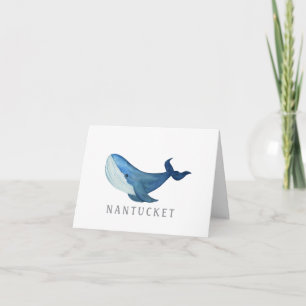 Tarjeta de nota Nantucket Whale Blank