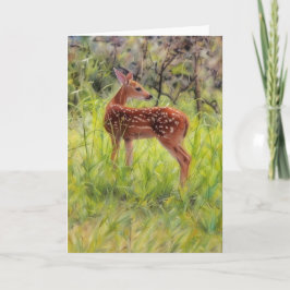 Tarjeta de nota natural de arte Baby Wild Deer Faw