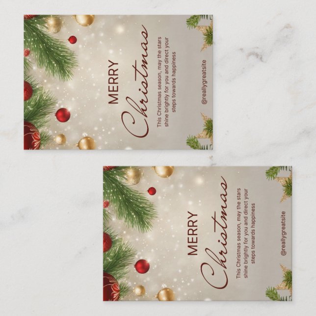 Tarjeta de nota navideña de Feliz (Anverso / Reverso)