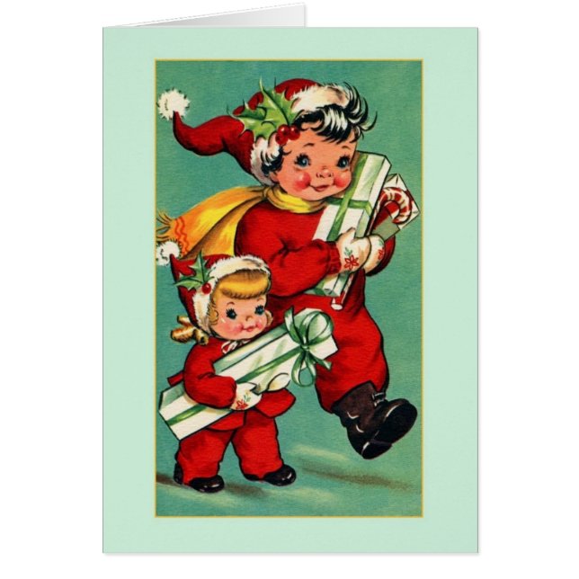 Tarjeta de nota navideña vintage (Frente)