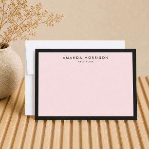 Tarjeta de nota negra/rosa de Boutique de Lujo Min