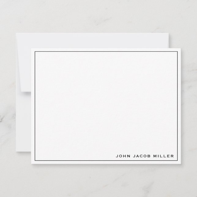 Tarjeta de nota negra simple minimalista (Anverso)