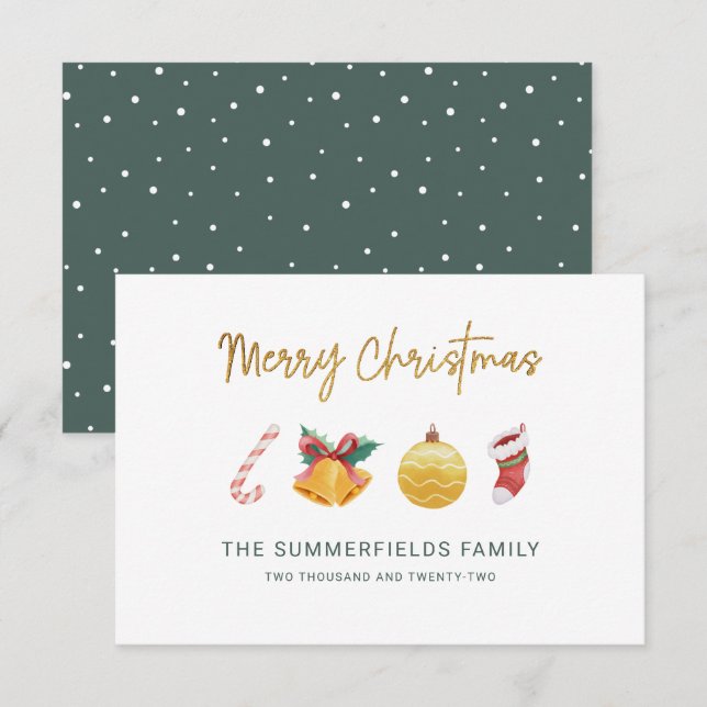 Tarjeta de nota no fotográfica para Navidades de f (Anverso / Reverso)