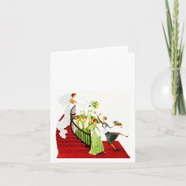 Tarjeta de nota nupcial de la boda del ramo del (Anverso)