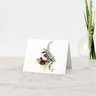 Tarjeta de nota Nuthatch Beauty Watercolor