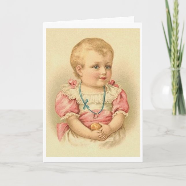 Tarjeta de nota o saludo para niños victorianos (Anverso)