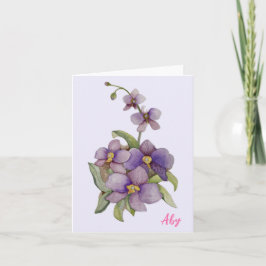 Tarjeta de nota Orquídea Púrpura